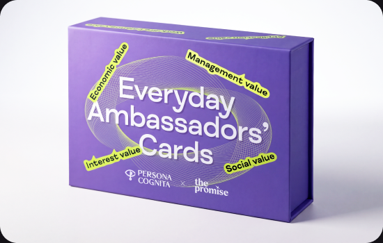 Everyday Ambassadors’ Cards: a purple deck of prompts for employee ambassadors